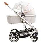 Комбинирана бебешка количка 2 в 1 с кош за новородено divaina grey melange